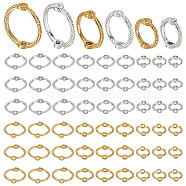 Elite 60Pcs 6 Style Alloy Bead Frame, Round Ring, Golden & Silver, 8.5~12.7x8~12.5x1~3mm, Hole: 1.2~1.5mm, Inner Diameter: 6~8mm, 10pcs/style(FIND-PH0007-52)