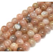 Natural Moonstone & Sunstone Beads Strands, Round, 6mm, Hole: 1mm, about 65pcs/strand, 15.7 inch(G-J157-6mm-06B)