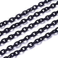 ABS Plastic Cable Chains, Oval, Black, 14.96 inch~15.35 inch(38~39cm), 5.5~6mm(X-KY-E007-03F)