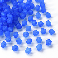 Frosted Acrylic Beads, Faceted, Cone, Royal Blue, 6x5.5mm, Hole: 1.5mm, about 6770pcs/500g(MACR-S373-61K-06)