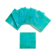 Variety Glass Sheets, Large Cathedral Glass Mosaic Tiles, for Crafts, Medium Turquoise, 100.5x100.5x2.5mm(GLAA-G072-07K)