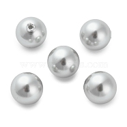 Baking Painted Pearlized Glass Pearl Round Beads, Silver, 10mm, Hole: 1.2mm(HY-Q001-02A-04)