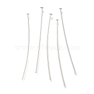 Brass Flat Head Pins, Lead Free & Cadmium Free, 925 Sterling Silver Plated, 40x0.7mm, Head: 1.5mm(KK-H502-01G-S)