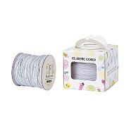 Elastic Cord, with Nylon Outside and Rubber Inside, Round, White, 1mm, 109.36yards/roll(100m/roll)(EC-JP0003-1mm-001A)