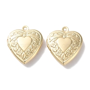 Rack Plating Brass Locket Pendants, Long-Lasting Plated, Lead Free & Cadmium Free, Heart, Light Gold, 22.5x19.5x5.5mm, Hole: 1.6mm, Inner Diameter: 11x13.5mm(X-KK-F090-03LG)