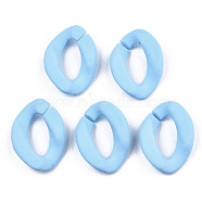 Opaque Spray Painted Acrylic Linking Rings, Quick Link Connectors, for Curb Chains Making, Twist, Light Sky Blue, 23x17x4.5mm, Inner Diameter: 13.5x7mm(X-OACR-S036-001A-I14)