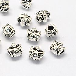 Alloy European Beads, Large Hole Beads, Angel, Antique Silver, 10x11x9mm, Hole: 4mm(PALLOY-S079-067AS)