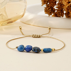 Adjustable Natural Lapis Lazuli Braided Bead Bracelets(DH2886-9)