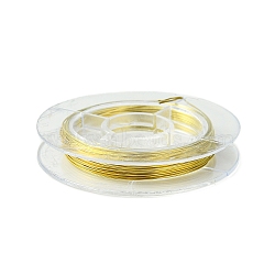 Round Copper Wire for Jewelry Making, Yellow, 26 Gauge, 0.4mm, about 16.4 Feet(5m)/roll(CWIR-N001-0.4mm-07)