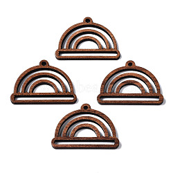 Walnut Wood Pendants, Half Round/Semicircle, Camel, 21.5x30x2mm, Hole: 1.8mm(WOOD-S054-45)