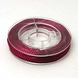 Braided Non-Elastic Beading Cord Wire, Cerise, 0.6mm, about 10.93 yards(10m)/roll(EW-N001-02)