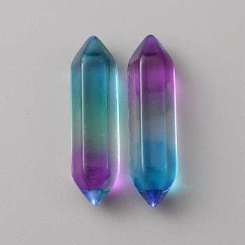 Glass Beads, Bullet, No Hole, Colorful, 31.5x9x8mm