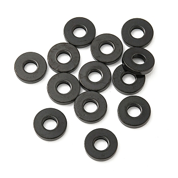 Ion Plating(IP)304 Stainless Steel Spacer Beads, Flat Round, Black, 8x1.5mm, Hole: 3.2mm