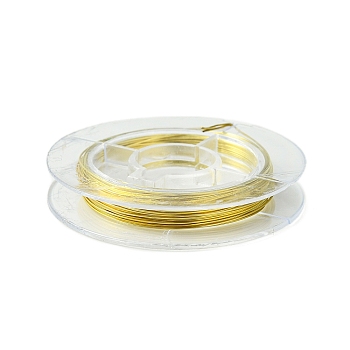 Round Copper Wire for Jewelry Making, Yellow, 26 Gauge, 0.4mm, about 16.4 Feet(5m)/roll