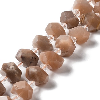 Natural Sunstone Beads Strands, Faceted Polygon, 13~17x10.5~14x7.5~17mm, Hole: 1~1.2mm, about 24~27pcs/strand, 15.16~15.55''(38.5~39.5cm)