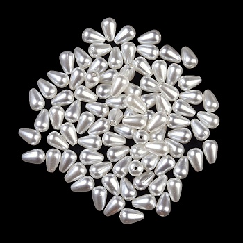 ABS Plastic Imitation Shell Pearl Beads, Teardrop, Seashell Color, 10x6.5x6.5mm, Hole: 1.5mm, 2500pcs/500g