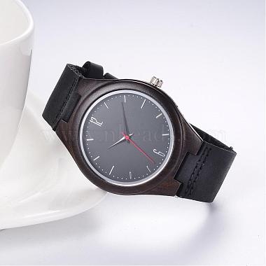 Black Leather Quartz Watch
