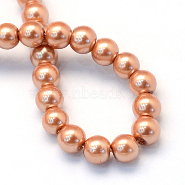Baking Painted Pearlized Glass Pearl Round Bead Strands(HY-Q330-8mm-50)-4