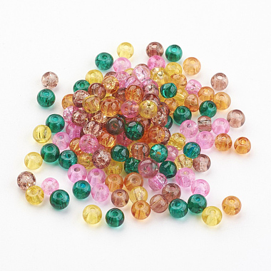 Perles de verre craquelé peintes(DGLA-X0006-4mm-08)-2