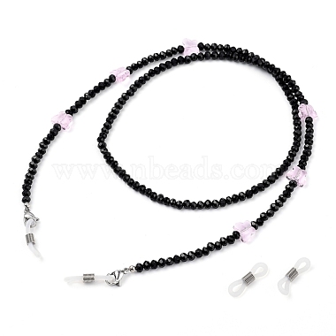 Stainless Steel Color Black Glass Eyeglass Chains