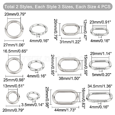 WADORN 24Pcs 6 Style Zinc Alloy Spring Gate Rings(FIND-WR0003-72)-3