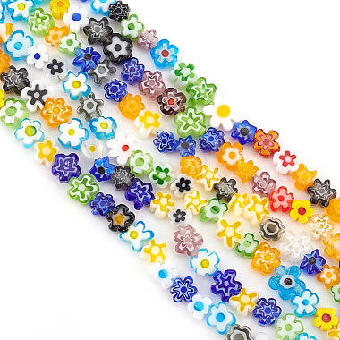 Colorful Flower Millefiori Lampwork Beads