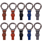 10Pcs 5 Colors PU Leater Pendant Decorations, with Alloy Key Rings Clasp, 75x35x13mm, 2pcs/color(KEYC-SC0001-39B)