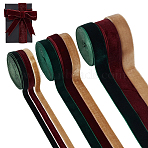 9Rolls 9 Colors Nylon Velvet Ribbon, for DIY Bow Decoration, Gift Packaging, Mixed Color, 3/8~1 inch(10~25mm)(OCOR-PH0036-46)