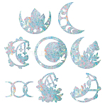 Waterproof PVC Colored Laser Stained Window Film Adhesive Stickers, Electrostatic Window Stickers, Moon Pattern, 12cm, 16pcs/set(DIY-WH0256-020)