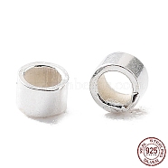 925 Sterling Silver Spacer Tube Beads, Column, Silver, 1.5x1mm, Hole: 1mm, about 1111pcs(10g)/bag(STER-Z006-01A-S)