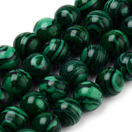 Synthetic Malachite Bead Strands, Round, 8~8.5mm, Hole: 1mm, about 47pcs/strand, 15.5 inch(X-G-Q462-57-8mm)