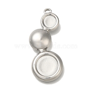 304 Stainless Steel Cabochon Settings for Enamel, Oval, Stainless Steel Color, 36x14.5x3.5mm, Hole: 2mm(STAS-U031-04P)