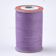 Waxed Polyester Cord, Micro Macrame Cord, Twisted Cord, Round, Medium Orchid, 1mm, about 57.96~65.62 Yards(53~60m)/Roll(YC-N010-01F)