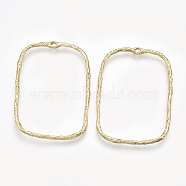 Brass Open Back Bezel Pendants, For DIY UV Resin, Epoxy Resin, Pressed Flower Jewelry, Rectangle, Real 18K Gold Plated, 44x31.5x2mm, Hole: 1.5mm(KK-S348-130)