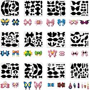 Plastic Drawing Painting Stencils Templates, Flower Pattern, 25x20cm, 12pcs/set(DIY-WH0222-015)