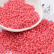 Baking Paint Glass Seed Beads, Cylinder, Salmon, 2x1.5mm, Hole: 1mm, about 50398pcs/pound(SEED-S042-05B-87)