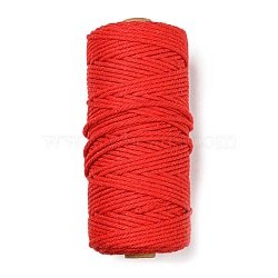 Cotton String Threads for Crafts Knitting Making, Crimson, 3mm, about 109.36 Yards(100m)/Roll(KNIT-PW0001-01-05)
