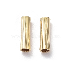 Rack Plating Brass Tube Beads, Lead Free & Cadmium Free Free, Real 24K Gold Plated, 3x10mm, Hole: 2mm(KK-R149-02B-G)