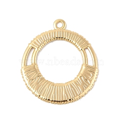 Brass Pendants, Cadmium Free & Nickel Free & Lead Free, Flat Round, Real 18K Gold Plated, 24.5x21.5x1mm, Hole: 1.6mm(KK-R219-20G)