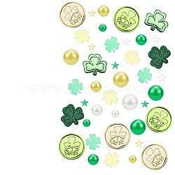 DIY Saint Patrick's Day Vase Fillers, including Plastic Imitation Pearl Beads, Resin Lucky Coins and Plastic Paillettes, Mixed Color(AJEW-BC0003-63)