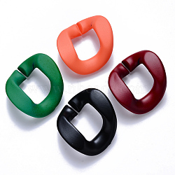 Opaque Spray Painted Acrylic Linking Rings, Quick Link Connectors, for Curb Chains Making, Twist, Mixed Color, 40x33.5x10mm, Inner Diameter: 22.5x18mm(OACR-S036-002B-I)