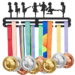 Iron Medal Hanger Holder Display Wall Rack, with Screws, Dance, Human, 150x400mm(ODIS-WH0021-741)