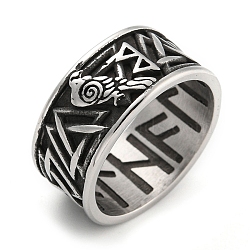 304 Stainless Steel Ring, Rings, Symbol, 11mm, Inner Diameter: 19mm(RJEW-B055-03AS-08)