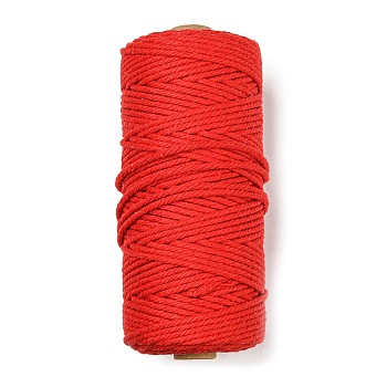Cotton String Threads for Crafts Knitting Making, Crimson, 3mm, about 109.36 Yards(100m)/Roll