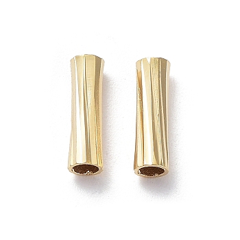 Rack Plating Brass Tube Beads, Lead Free & Cadmium Free Free, Real 24K Gold Plated, 3x10mm, Hole: 2mm