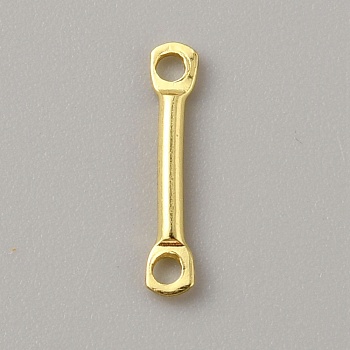 304 Stainless Steel Connector Charms, Bar Links for DIY Earrings, Stick, Golden, 12x12.5x1.5mm, Hole: 1.2mm