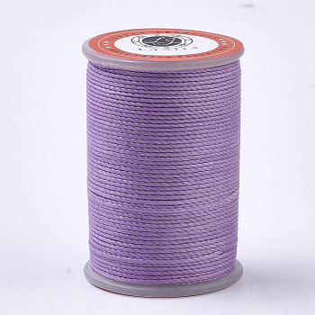 Waxed Polyester Cord, Micro Macrame Cord, Twisted Cord, Round, Medium Orchid, 1mm, about 57.96~65.62 Yards(53~60m)/Roll