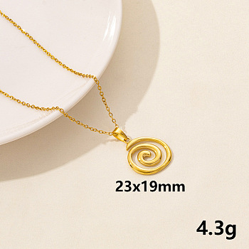 304 Stainless Steel Spiral Pendant Necklaces, Cable Chain Necklaces for Women