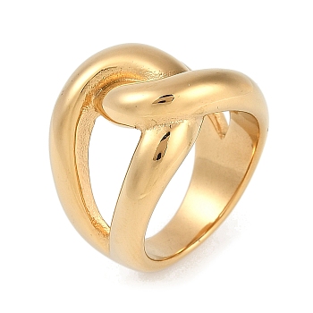 304 Stainless Steel Finger Rings, Irregularity Charm Wide Band Rings, Golden, 18mm, Inner Diameter: 19mm