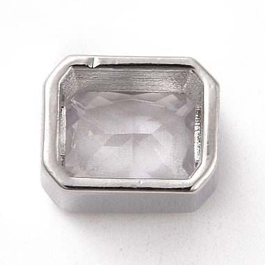 Perles de zircone cubique transparentes micro pavées en laiton écologiques(KK-D079-25P)-2